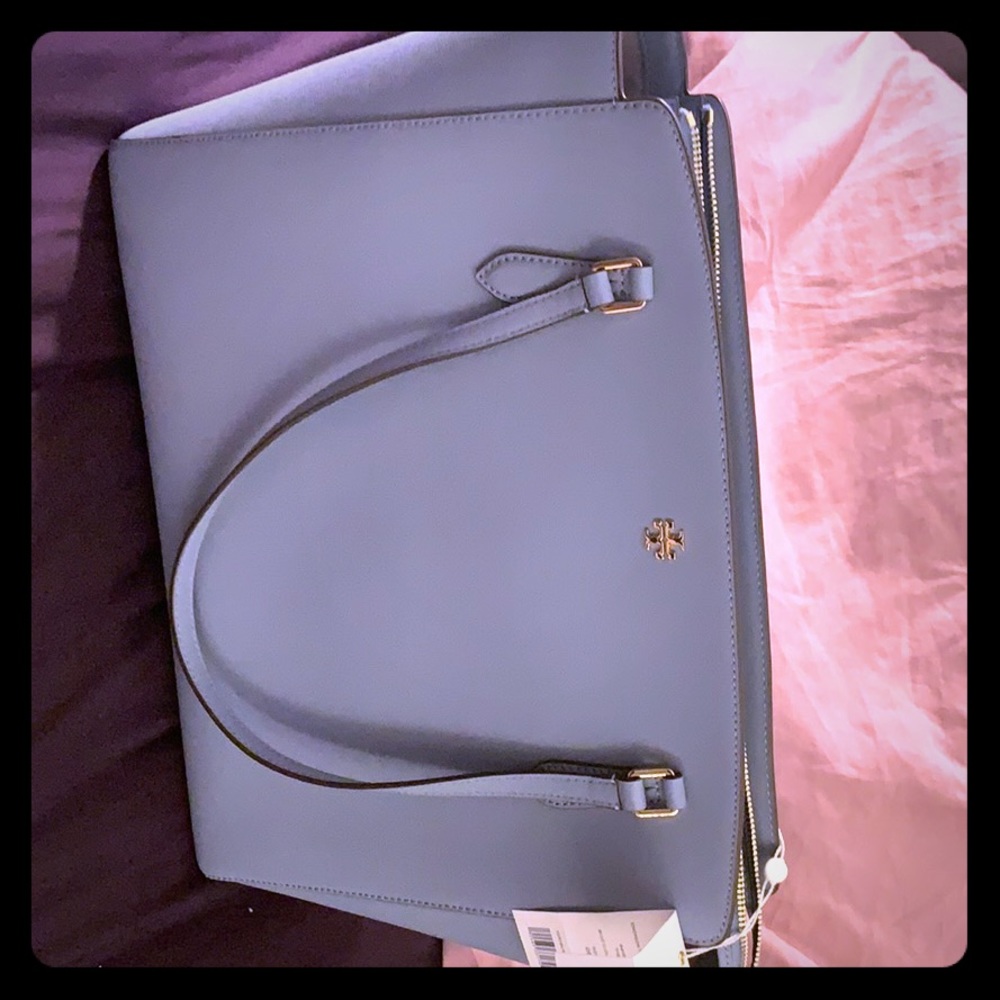 EMERSON TOP ZIP TOTE ; POWDER BLUE